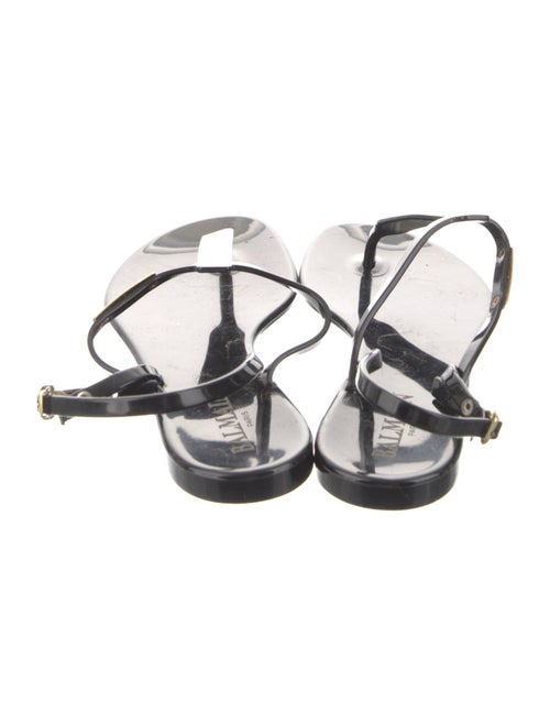 Balmain Rubber T-Strap Sandals