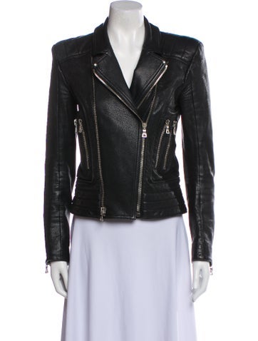 Balmain Jackets Leather Biker Jacket Us6, Fr38 | M