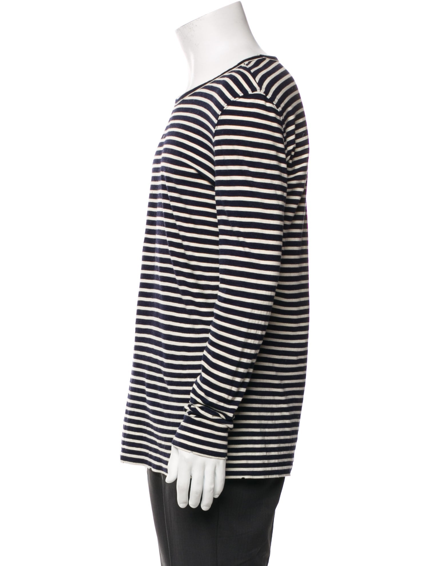 Balmain Striped Scoop Neck T-Shirt