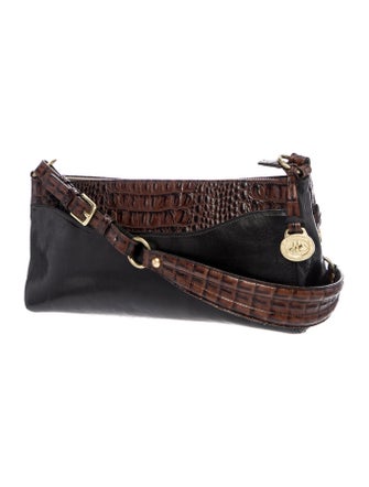Brahmin Leather Marcy Tuscan Croc Baguette Medium