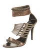 Balmain Suede Chain-Link Accents Sandals