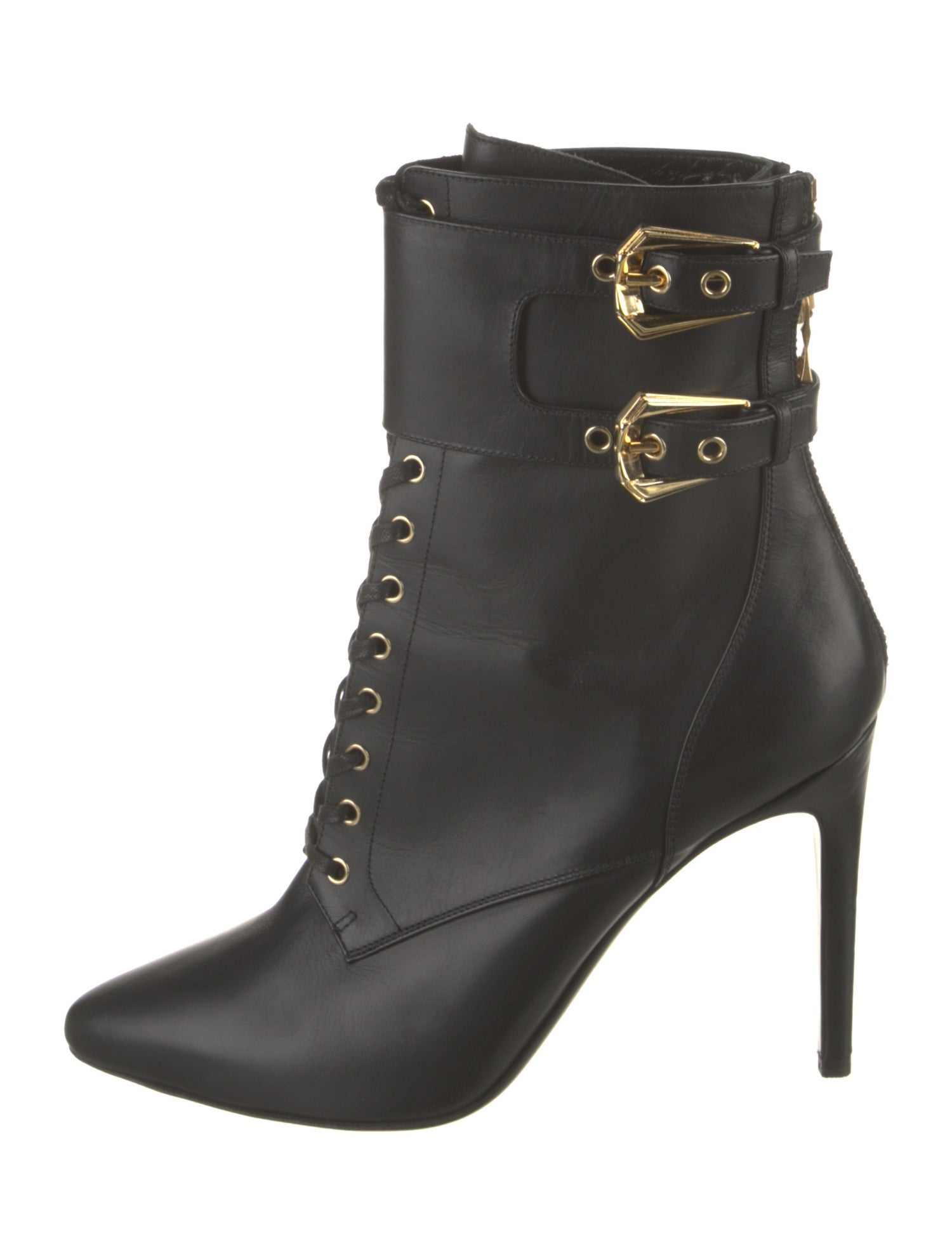 Balmain Leather Lace-Up Boots