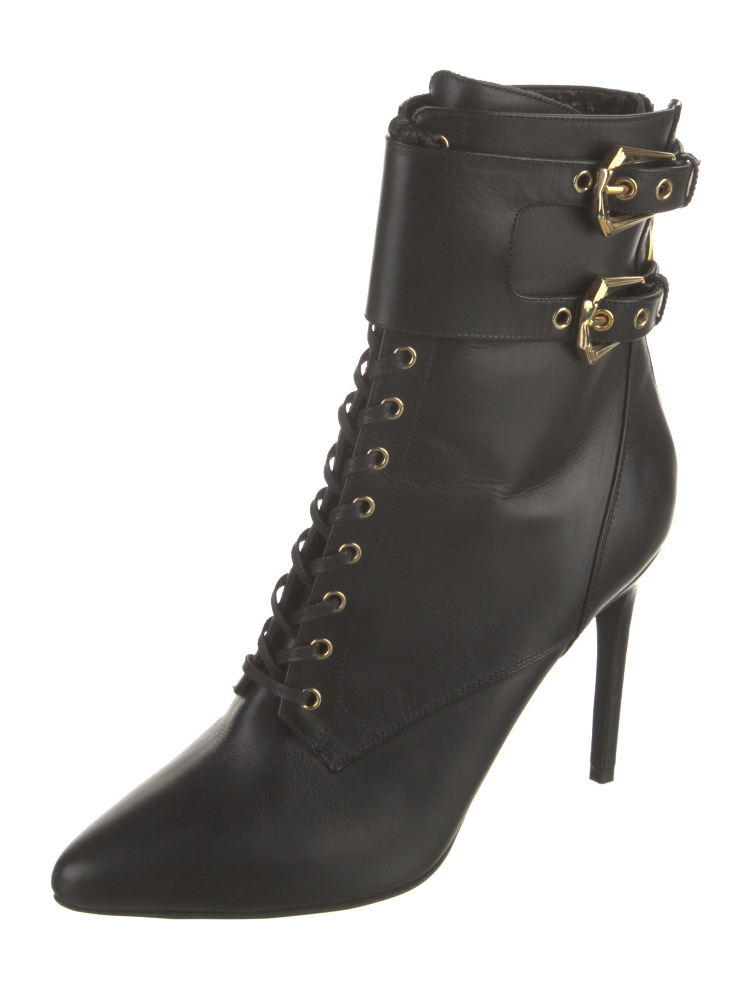 Balmain Leather Lace-Up Boots