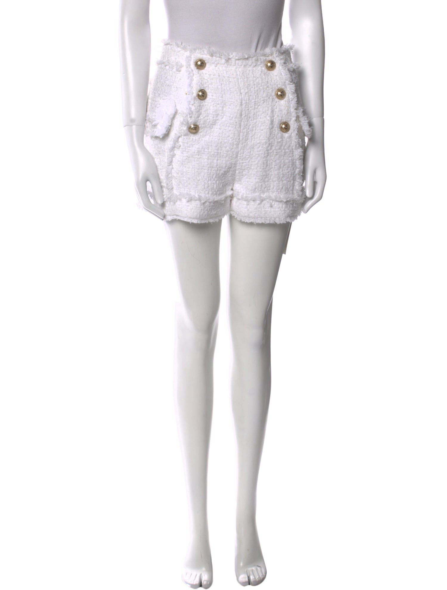 Balmain Tweed Pattern Mini Shorts