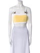 Balmain Colorblock Pattern Square Neckline Crop Top