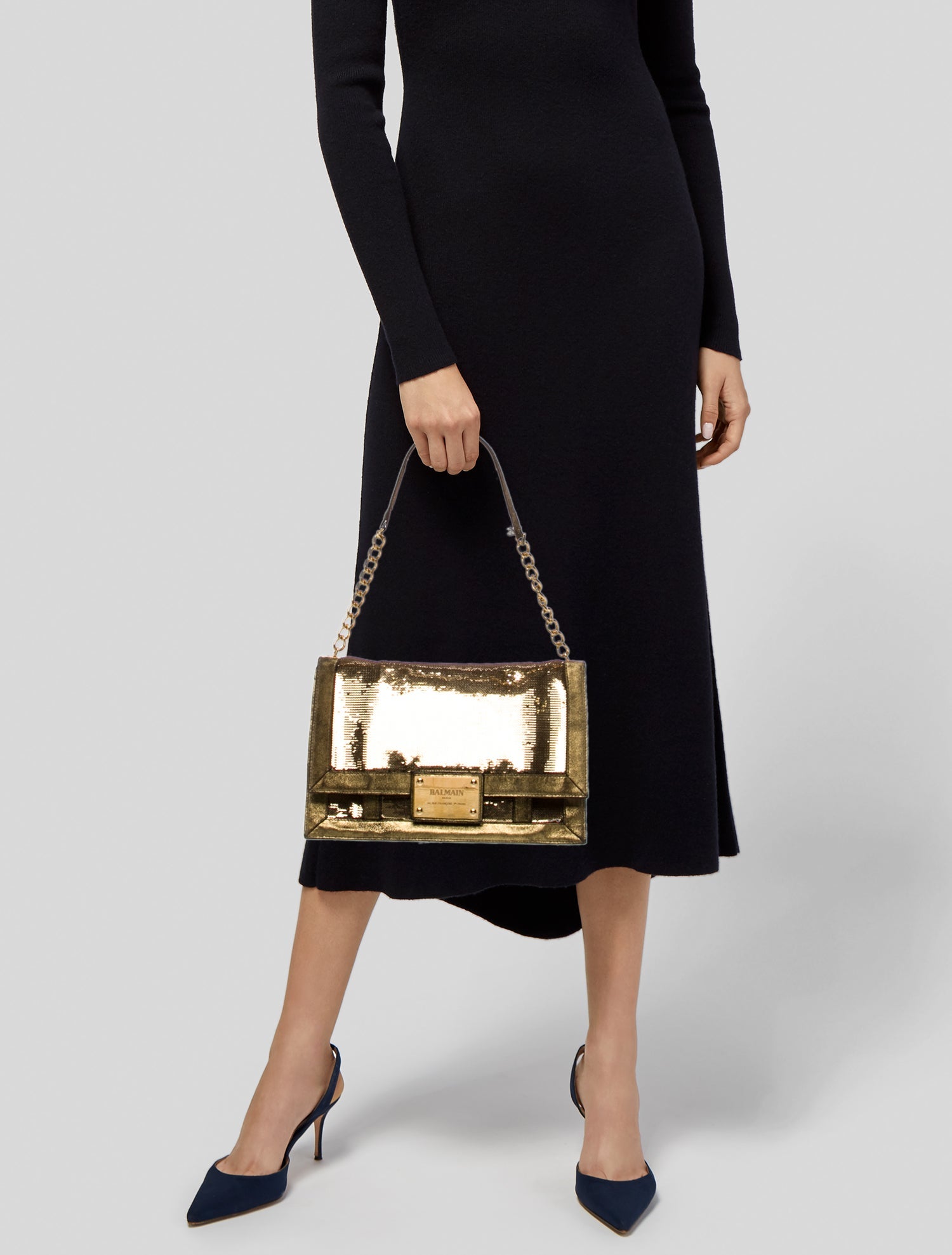 Balmain Sequins Shoulder Bag