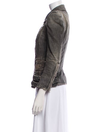 Balmain Padded Biker Denim Jacket