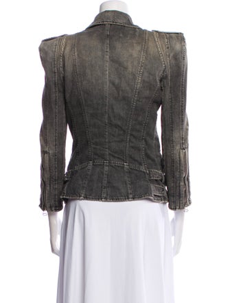 Balmain Padded Biker Denim Jacket