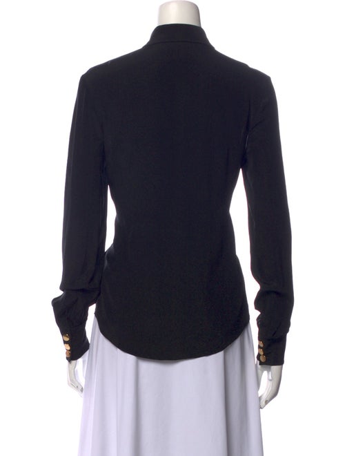 Balmain Silk Long Sleeve Button-Up Top
