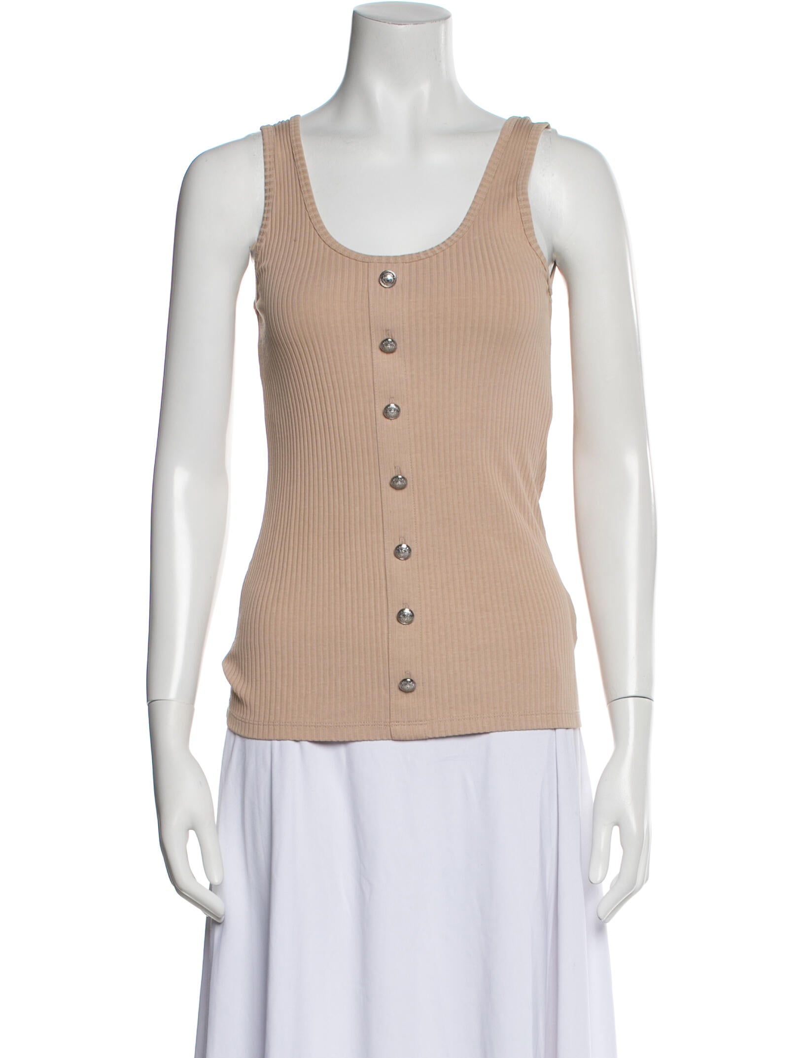 Balmain Scoop Neck Sleeveless Top