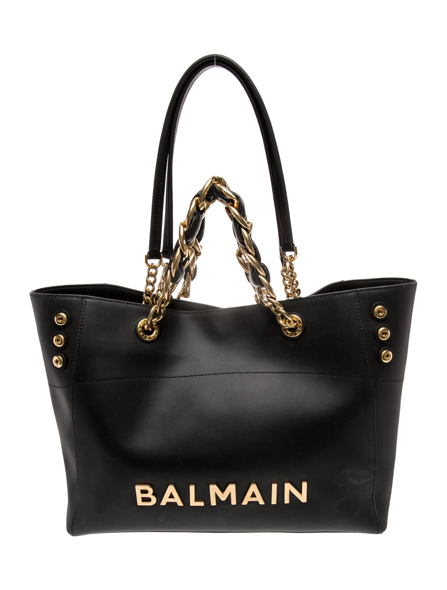 Balmain Leather 1945 Soft Tote Bag Small