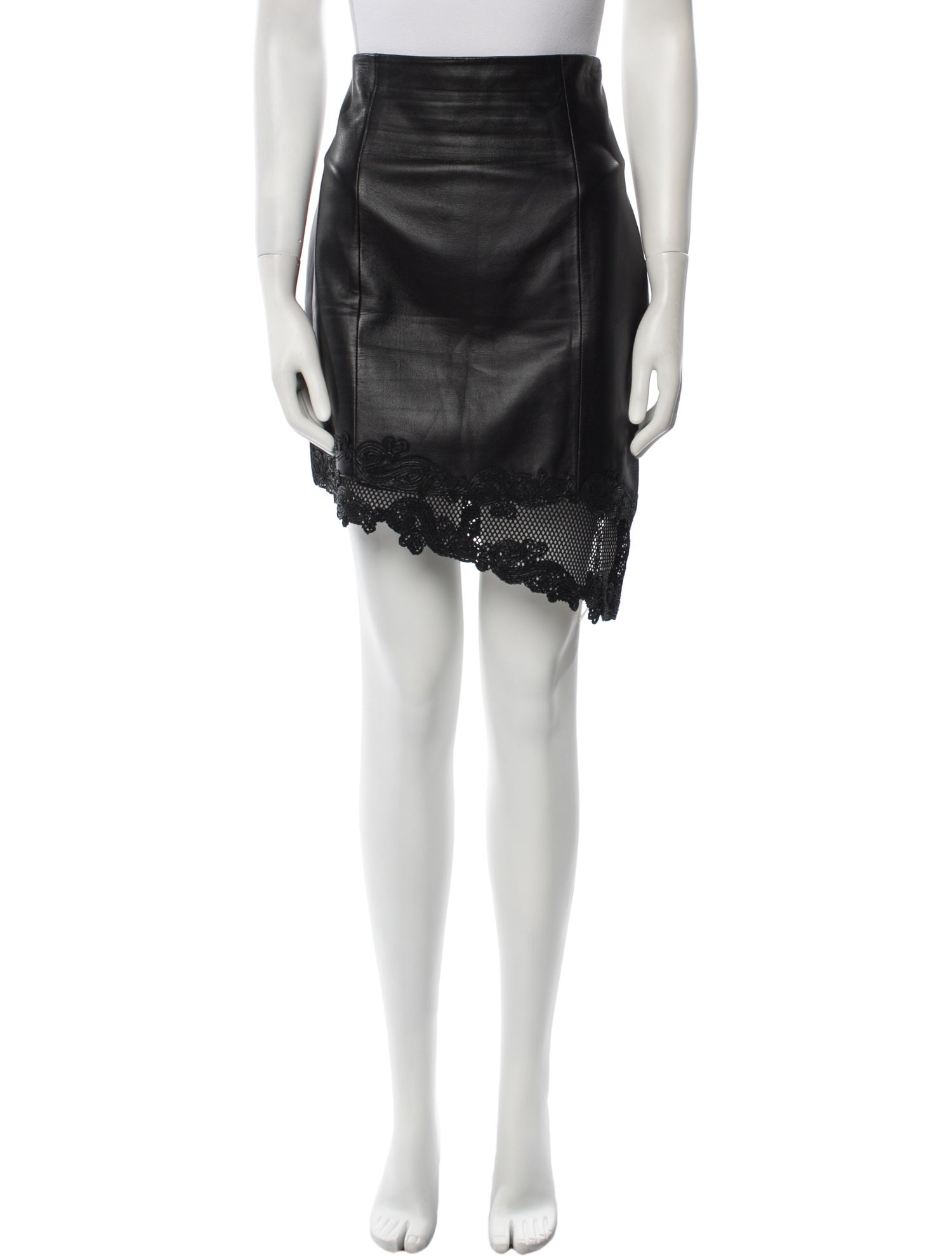 Balmain Leather Knee-Length Skirt