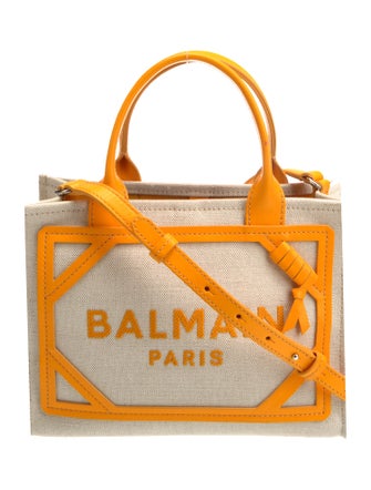 Balmain Canvas Top Handle Bag