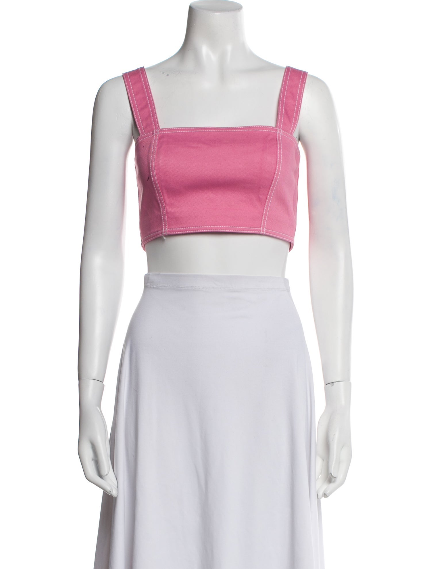 Balmain Square Neckline Sleeveless Crop Top w/ Tags