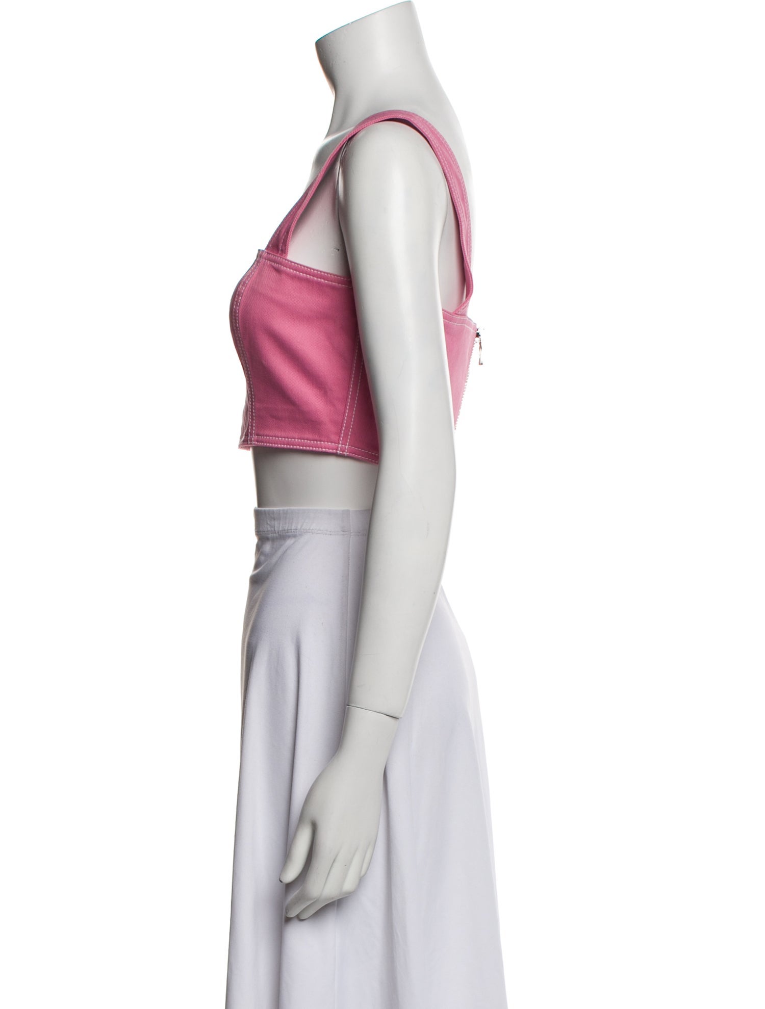 Balmain Square Neckline Sleeveless Crop Top w/ Tags