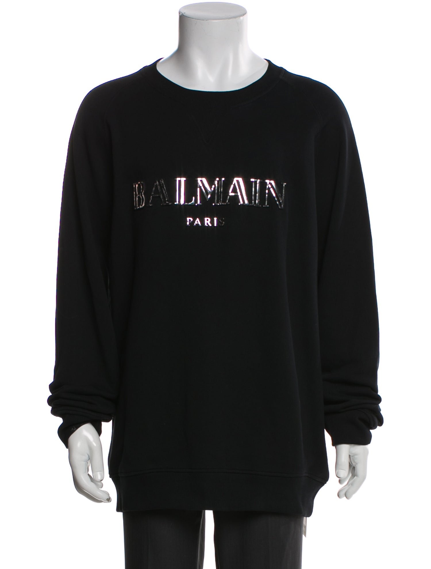Balmain Graphic Print Scoop Neck Sweatshirt