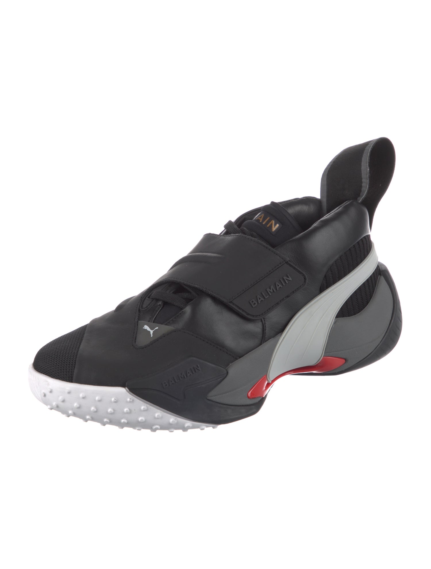 Balmain x Puma Leather Printed Athletic Sneakers