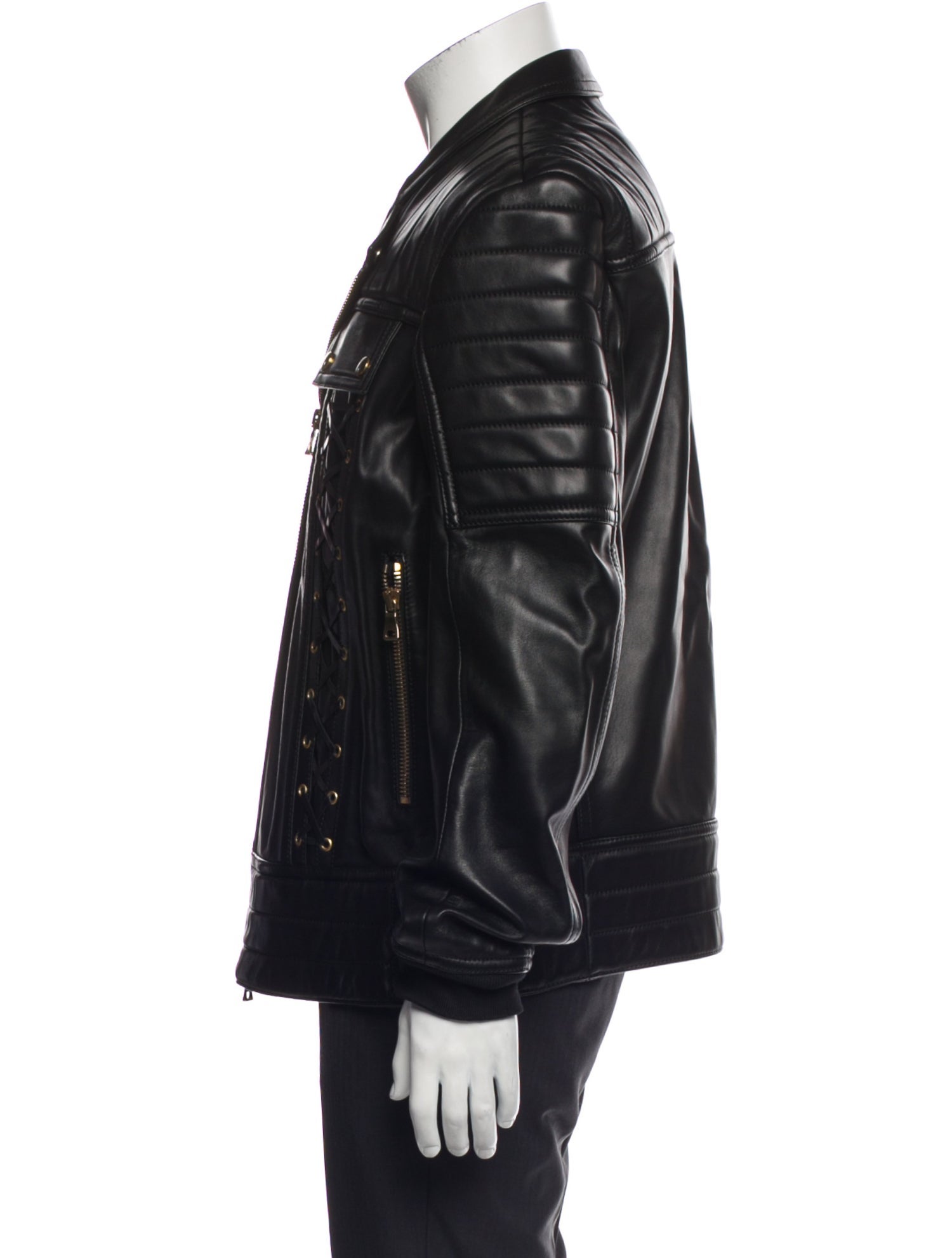 Balmain Lamb Leather Moto Jacket