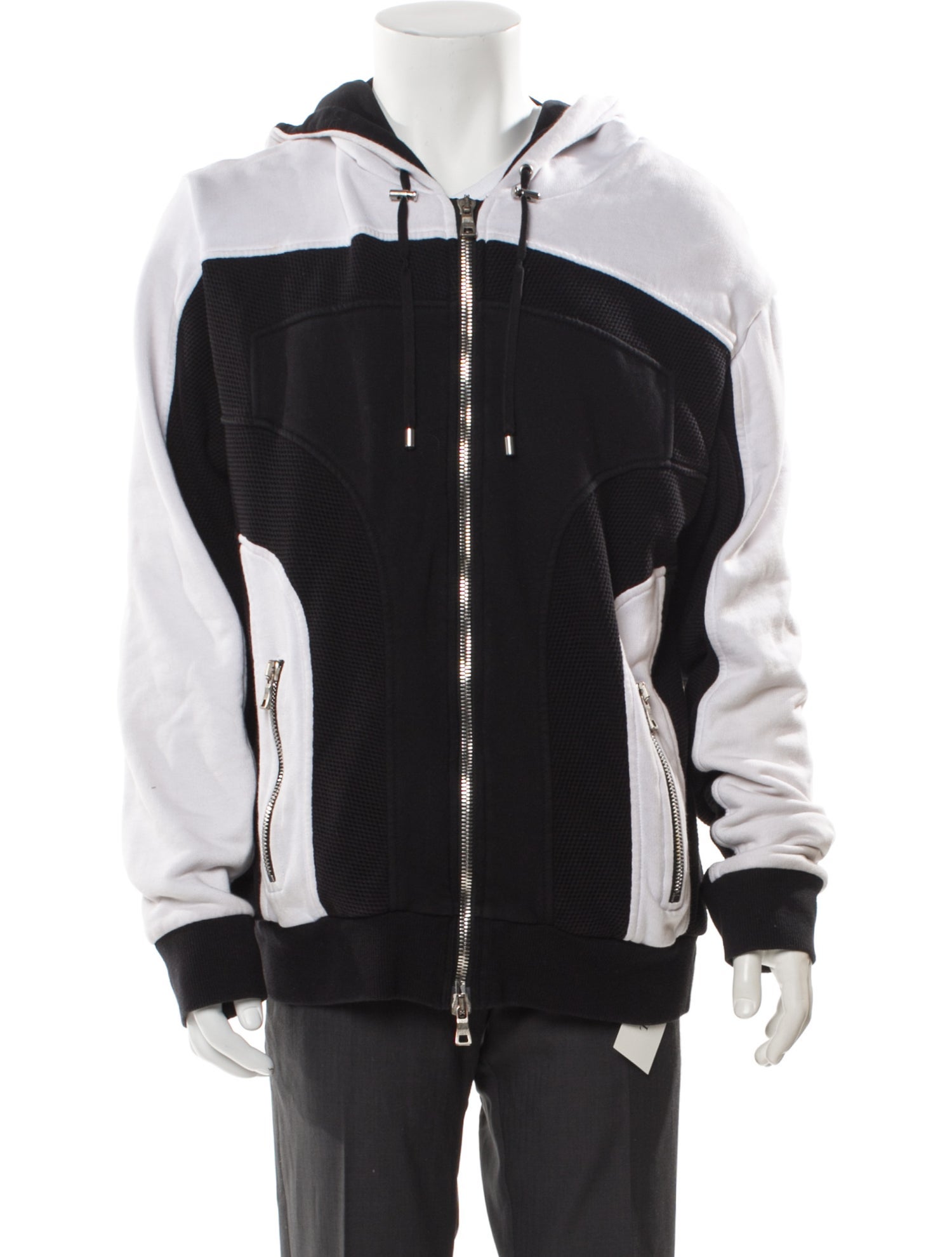 Balmain Colorblock Pattern Crew Neck Hoodie