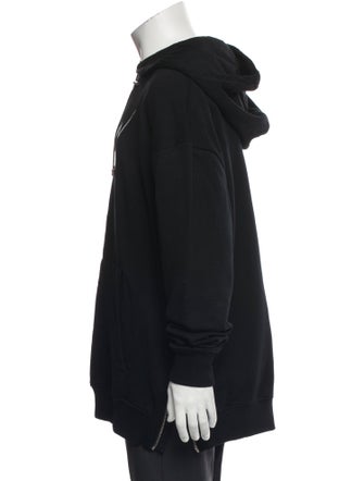 Balmain Graphic Print Mock Neck Hoodie