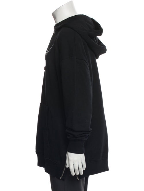 Balmain Graphic Print Mock Neck Hoodie