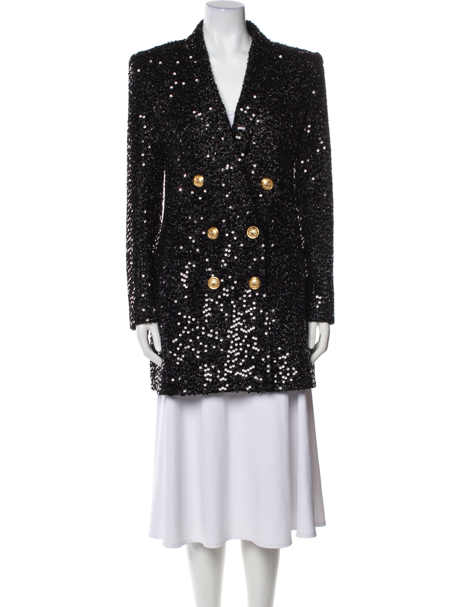 Balmain Sequin Peacoat w/ Tags