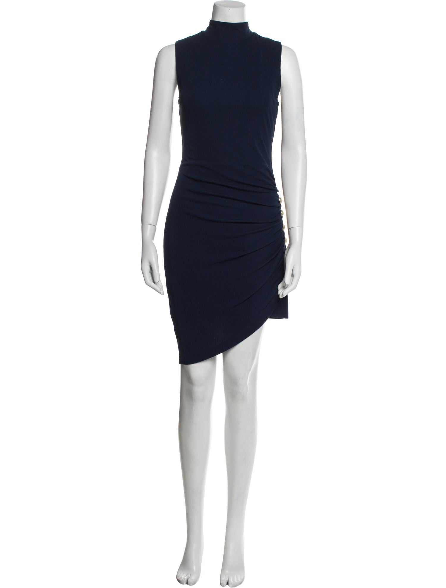 Balmain Mock Neck Knee-Length Dress