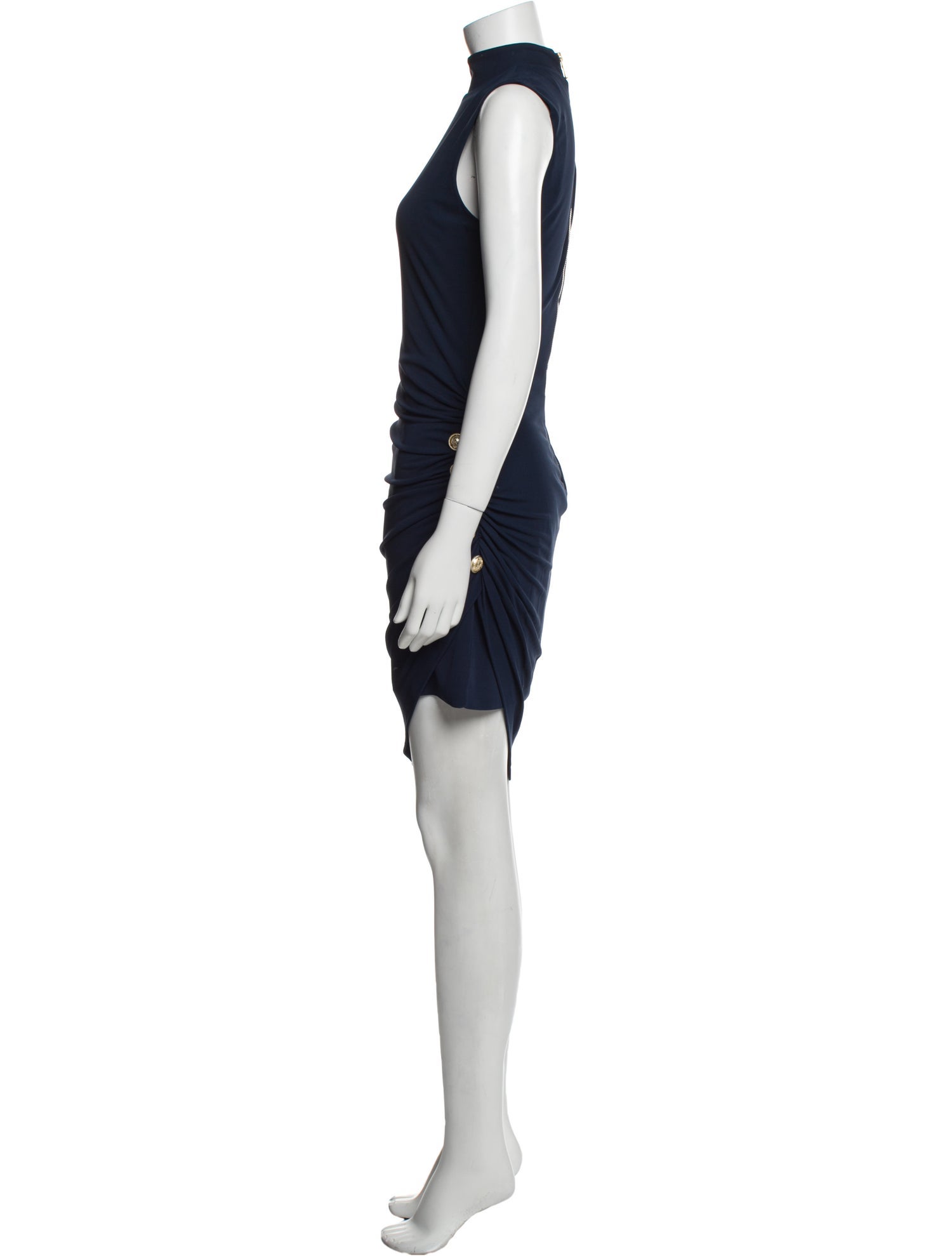 Balmain Mock Neck Knee-Length Dress