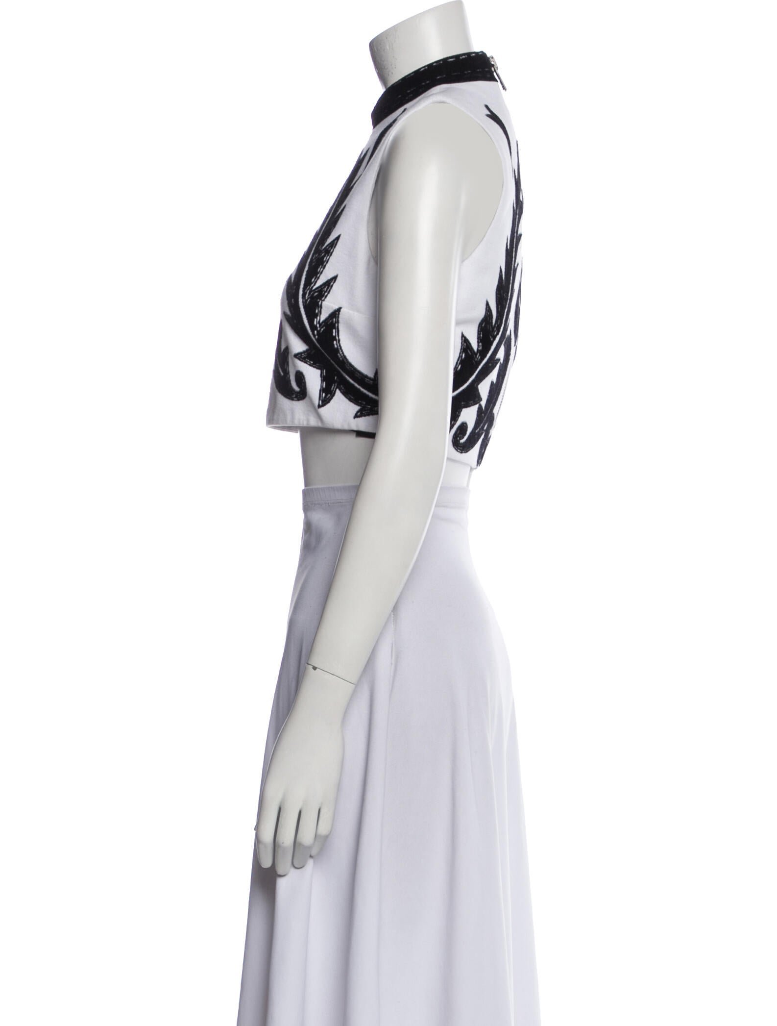 Balmain Wool Printed Crop Top