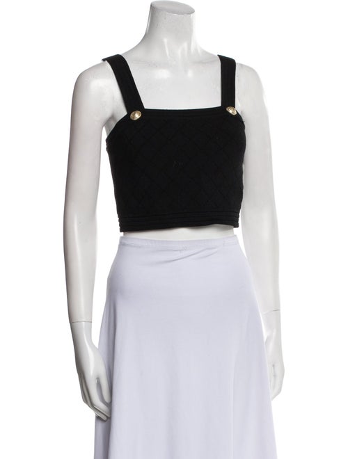 Balmain Square Neckline Sleeveless Crop Top