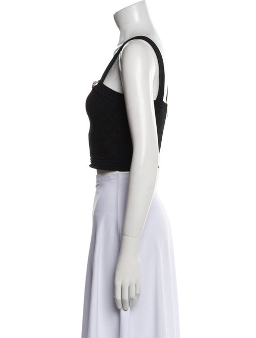 Balmain Square Neckline Sleeveless Crop Top