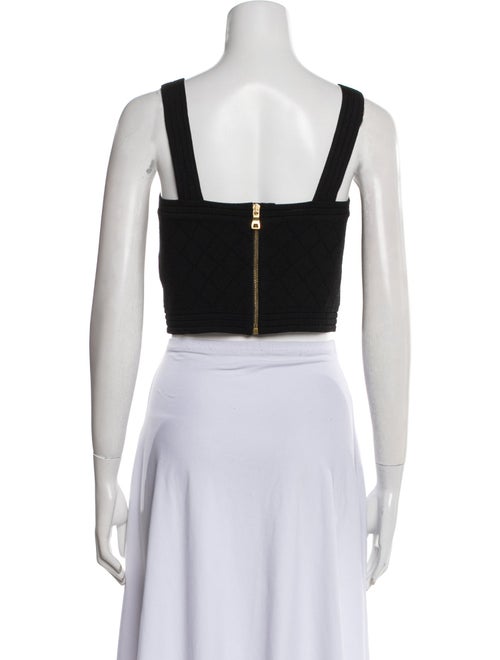 Balmain Square Neckline Sleeveless Crop Top
