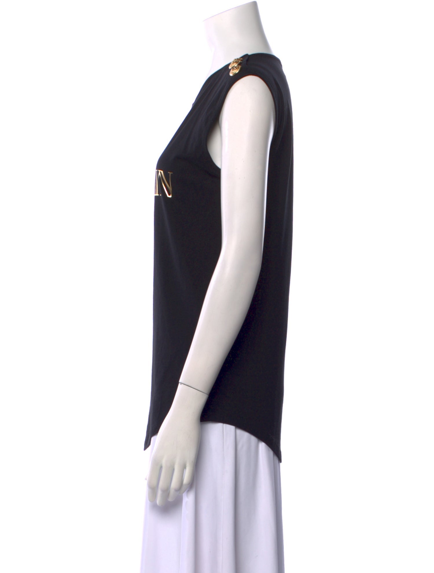 Balmain Graphic Print Scoop Neck Top