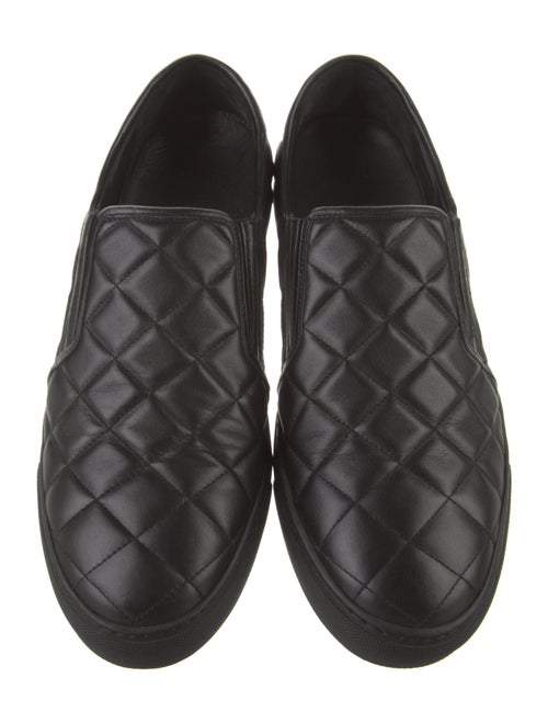 Balmain Quilted Pattern Leather Loafers