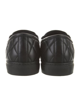 Balmain Quilted Pattern Leather Loafers
