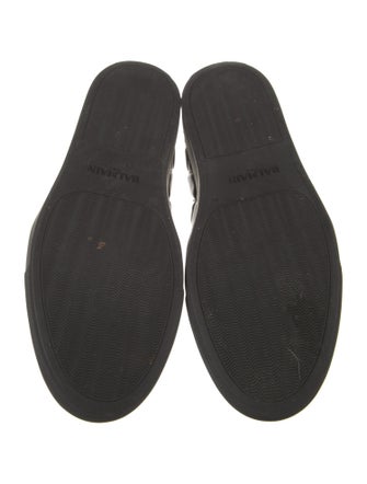 Balmain Quilted Pattern Leather Loafers