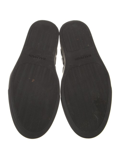 Balmain Quilted Pattern Leather Loafers