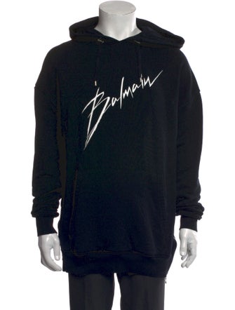 Balmain Graphic Print Crew Neck Hoodie