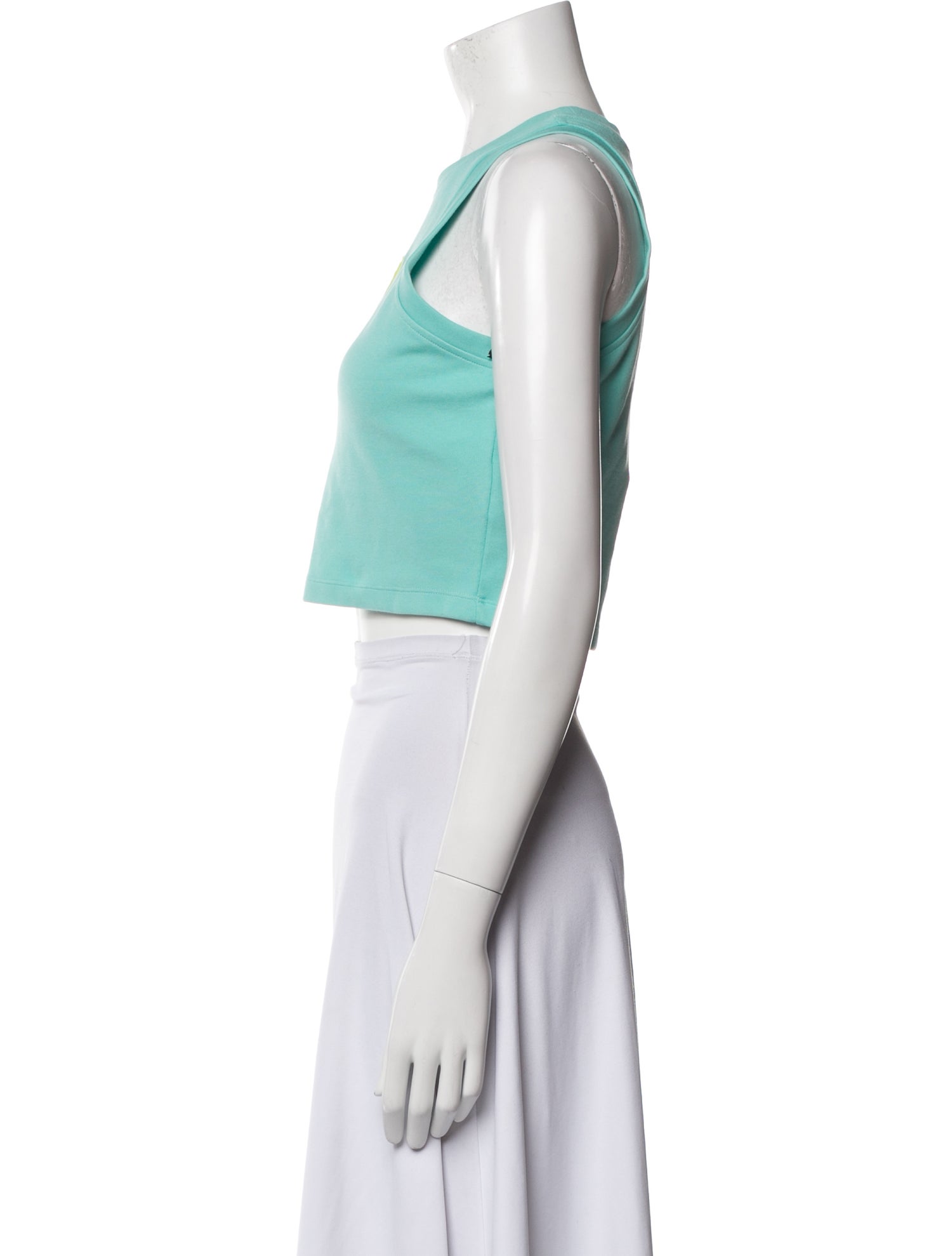 Balmain Graphic Print Crew Neck Crop Top