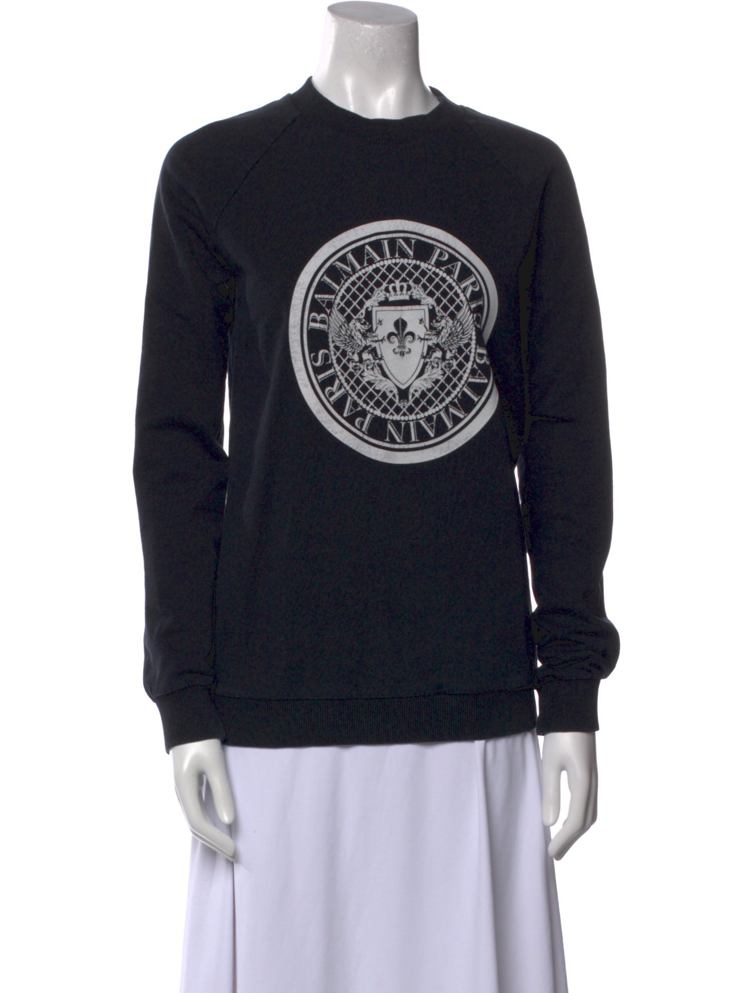 Balmain Graphic Print Crew Neck Sweater