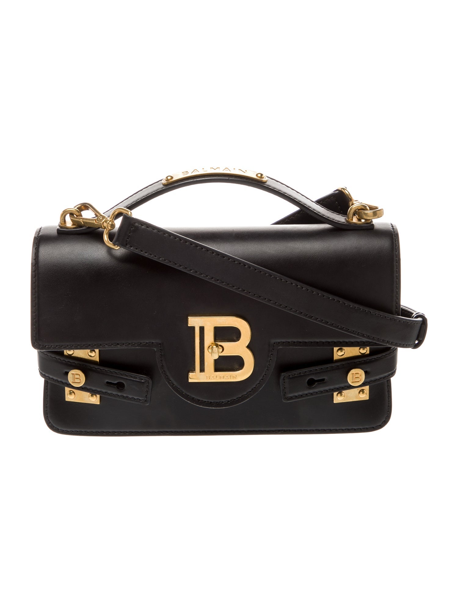 Balmain Leather Top Handle Bag