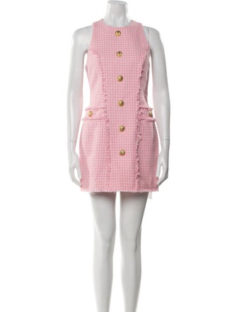 Balmain Raw-Edge Trim Dress Set