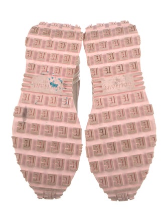 Balmain Suede Colorblock Pattern Sneakers