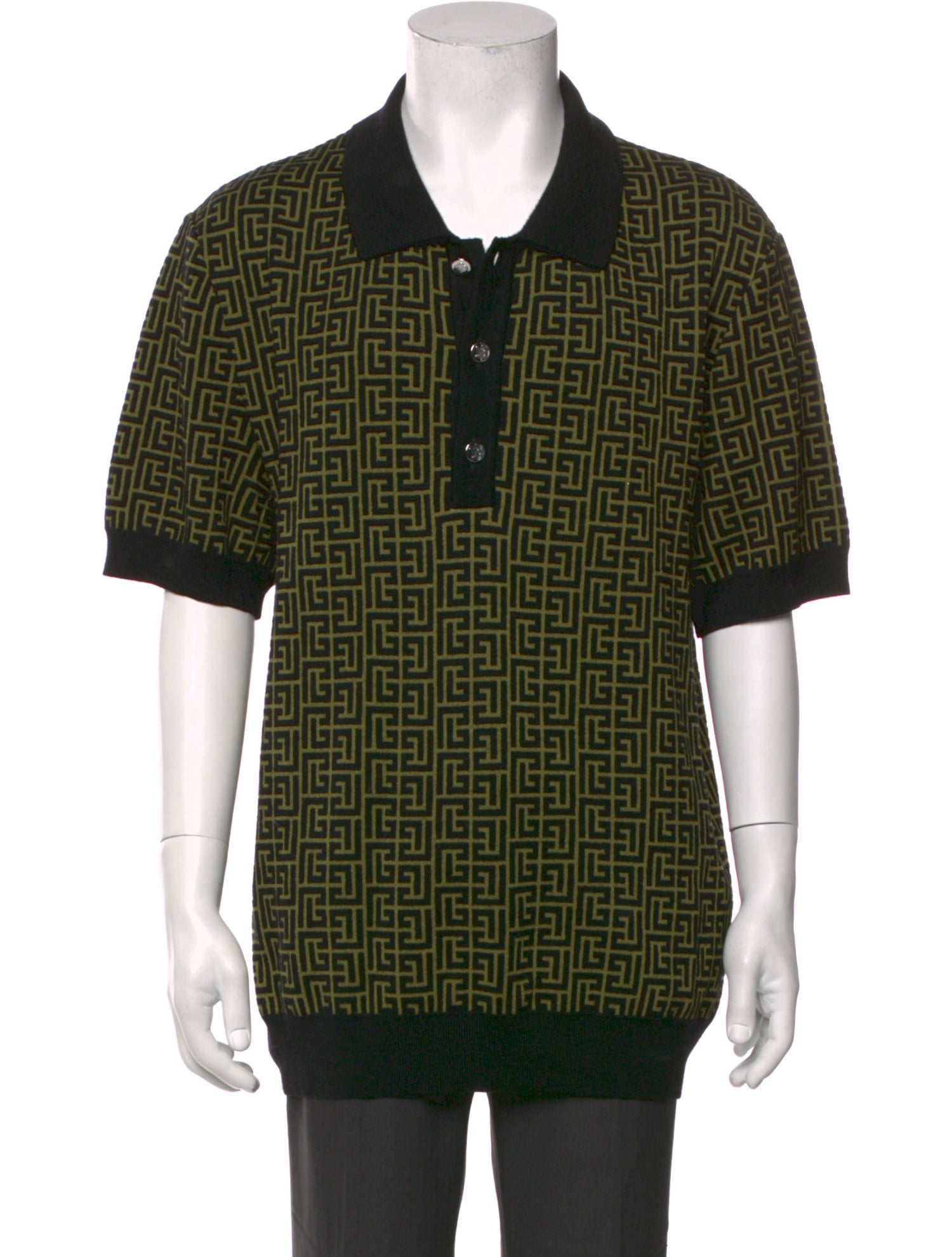 Balmain Printed Crew Neck Polo Shirt