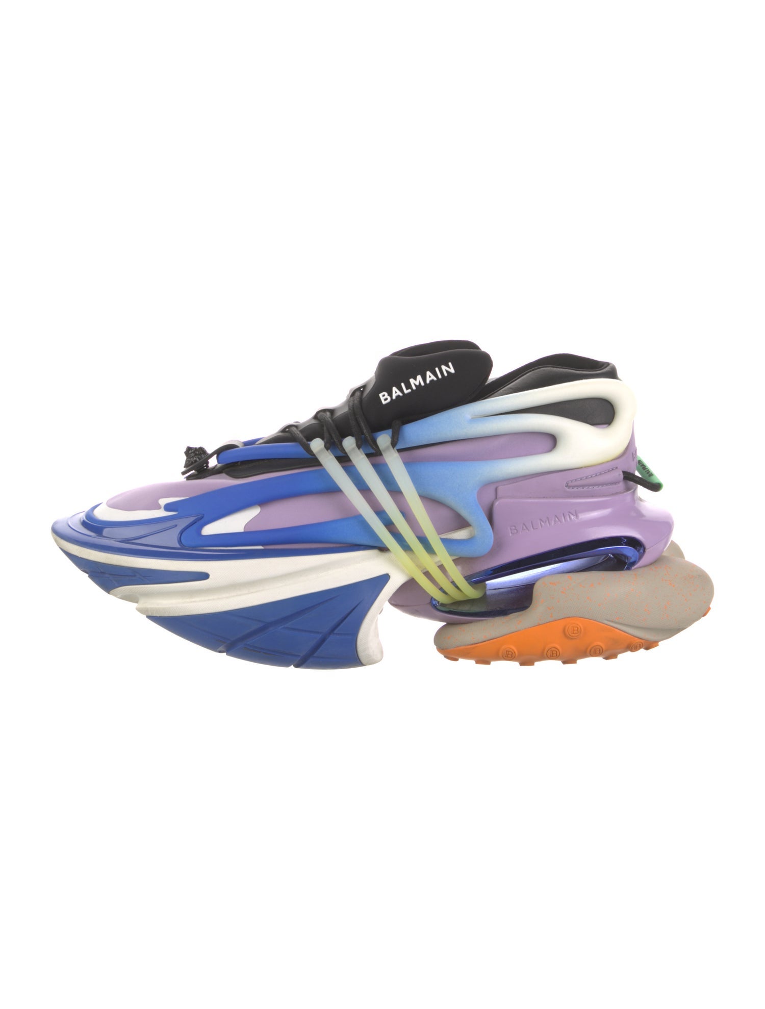 Balmain Neoprene Colorblock Pattern Sneakers