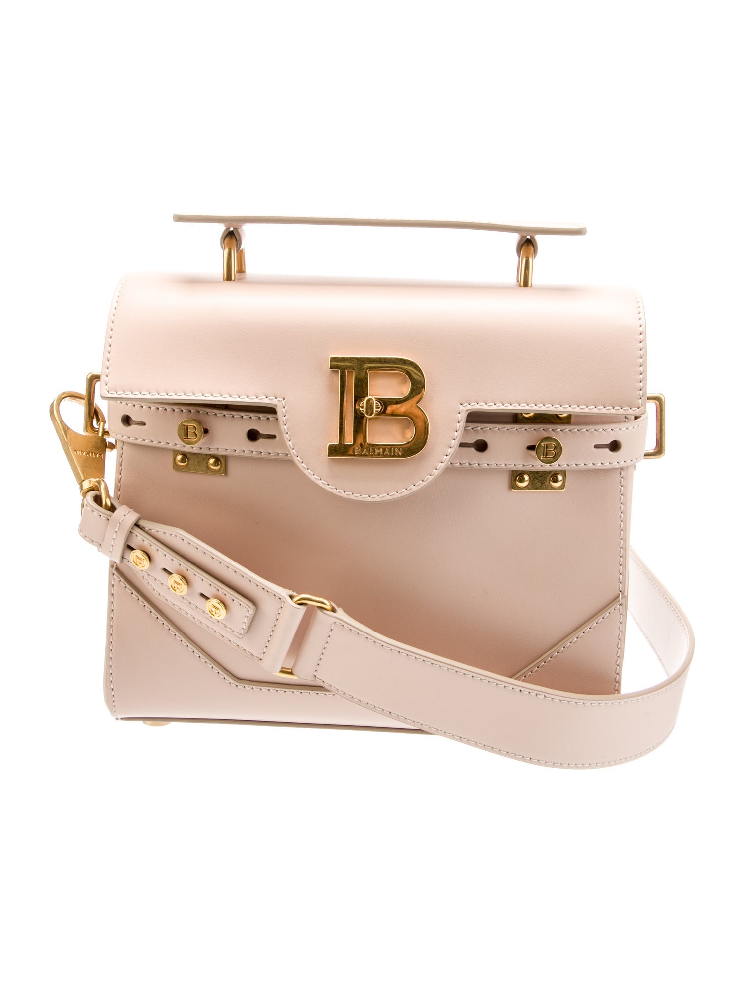 Balmain Leather Top Handle Bag