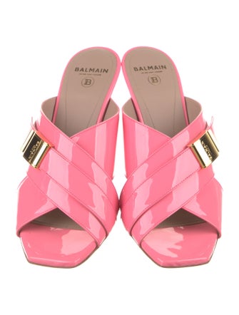 Balmain Patent Leather Slides