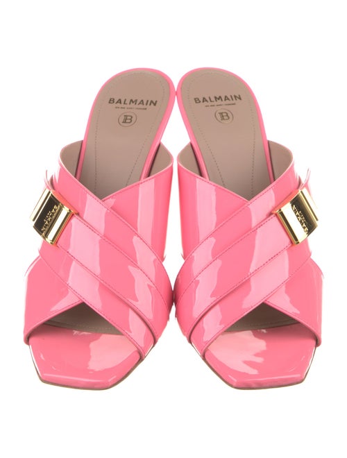 Balmain Patent Leather Slides