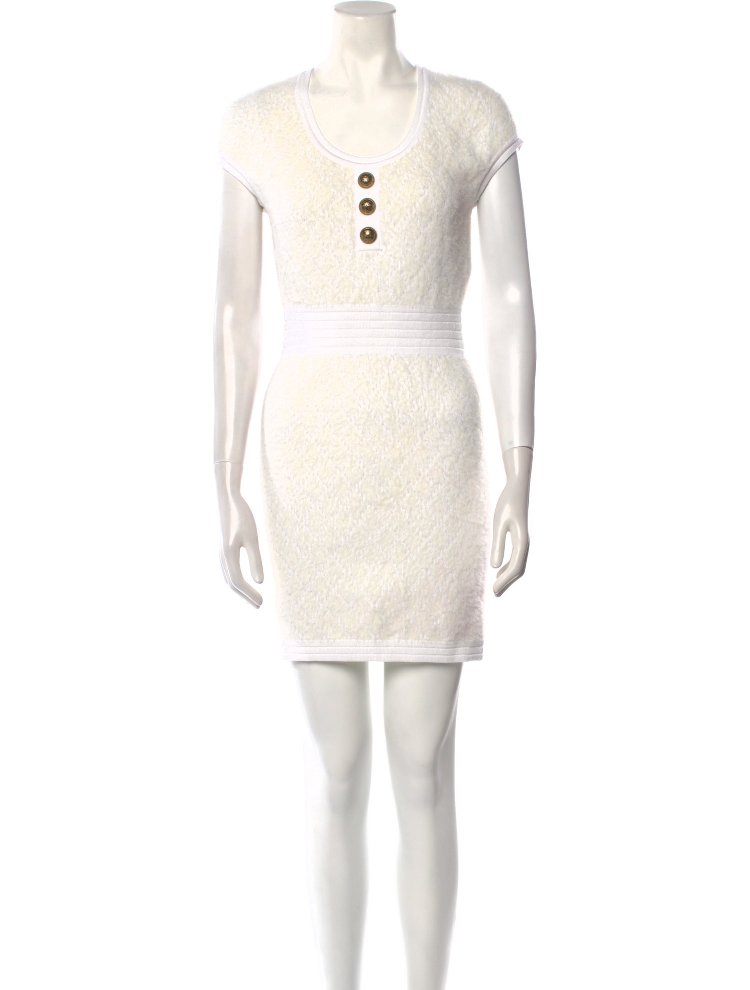 Balmain Scoop Neck Mini Dress