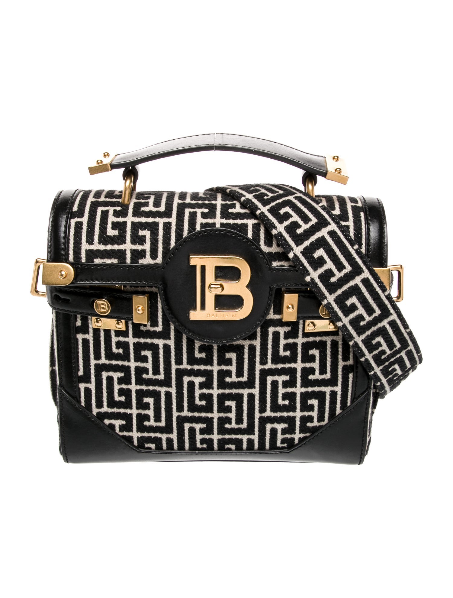 Balmain Canvas Top Handle Bag